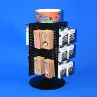 Support de comptoir métallique pour magasin de téléphone portable, présentoir avec pegboard rotatif en acier, accessoires électroniques et de produits de batterie
