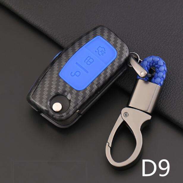 Porte Cle Carbone Happyit Coquille De Fibre De Carbone ABS + Silicone Clef De Voiture Couverture Cas Porte-clés Pour Ford Focus Mondeo Edge Fiesta Kuga Mondeo MK4 Nissan Juke Accessories