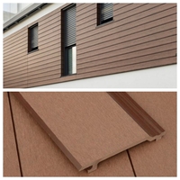 Panneaux muraux et de plafond extérieurs modernes en composite bois-plastique (WPC) imperméables avec design à grain 3D pour bardage de façade de bâtiment