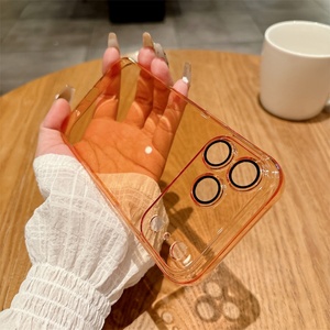 ultra Thin Shockproof <b>Camera</b> Lens Protector and Phone case <b>for</b> iphone 17pro 17air,<b>for</b> iphone 17 Pro Max case clear Orange - Product Image 5