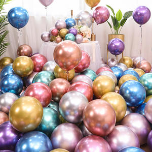 Chrome Finish Latex <strong>Balloons</strong> Bulk Pack 5 10 12 Inch Thick Metallic Party Decor Eco Friendly for Celebrations - Product Image 2