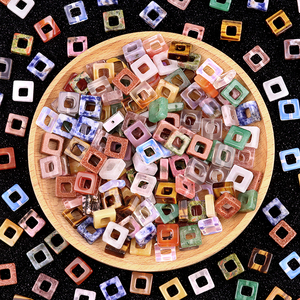 Vendita all'Ingrosso dal Produttore Perline Sciolte in <span class=keywords><strong>Pietra</strong></span> Naturale Multicolore 10x10MM a Forma di Quadrato Cavo <span class=keywords><strong>Pietra</strong></span> Energetica per Creazioni Fai da Te - Product Image 1