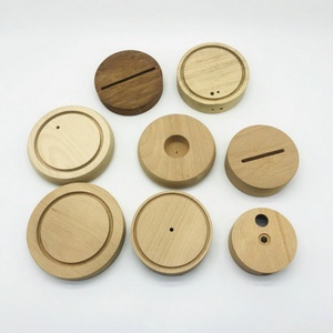 Nordic European Wooden Vase Base square Ornaments Glass Vase Storage Round square Base Ornaments - Product Image 2