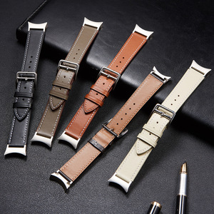 Bracelet en cuir véritable ShanHai pour <span class=keywords><strong>Samsung</strong></span> Galaxy <span class=keywords><strong>Watch</strong></span> Series 6 <span class=keywords><strong>5</strong></span> 4 44mm 40mm 6 Classic 47mm 43mm <span class=keywords><strong>5</strong></span> Pro 4 Bracelet de montre classique - Product Image 1
