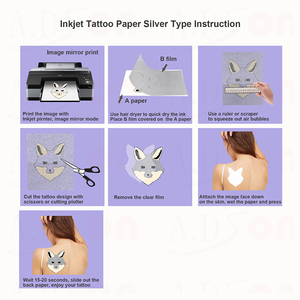Cá nhân tự làm hình ảnh chuyển tạm thời bạc loại long lanh hình xăm Giấy decal cho khuôn mặt & da nghệ thuật cơ thể - Product Image 5