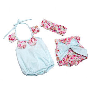 Online Shopping Girls <b>Mini</b> Romper Shorts and Hair Band Clothes Set - Product Image 2