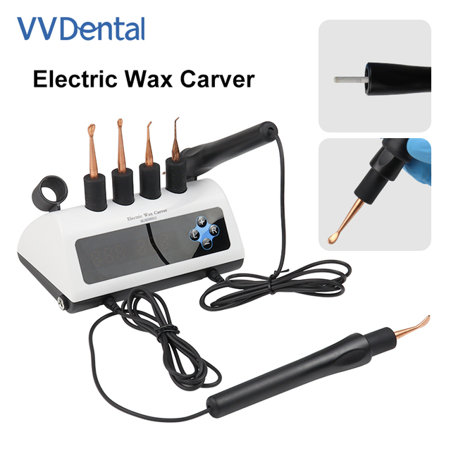 Dental Lab Electric Waxer Wax Knife Carving Pencil Pen 6 Pot Tips with 2 Pens Pencil Dental Heater Machine
