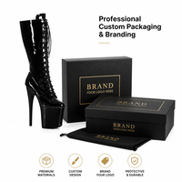 Bottes à talons ultra hauts de 8 pouces, bottes mi-mollet unisexes, pour drag queen, travesti, soirée en boîte de nuit, danse, plateforme, à lacets