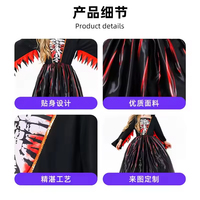 Fantaisie Noir Sorcière Halloween Party Costume Horreur Vampire Princesse Robe pour Effectuer Danse Vacances Fournitures