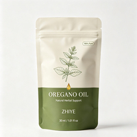 Sachet Doypack Personnalisé avec Logo OEM, Fenêtre Transparente, Trou de Suspension et Fermeture Éclair pour l'Emballage d'Huile d'Origan et de Compléments Alimentaires à Base de Plantes