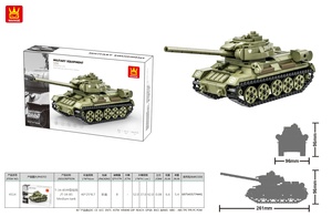 Mới <span class=keywords><strong>Wange</strong></span> 4512 WW2 Quân Đội Dicker Max Xe Tăng Vận Chuyển Quân Đội Xe Gạch 4514 T-34-85 Vừa Xe Tăng Đồ Chơi Xây Dựng Khối Bộ - Product Image 5