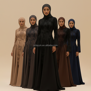 <span class=keywords><strong>Abbigliamento</strong></span> Femminile a Maniche Lunghe all'Ingrosso, Abiti Musulmani per Donne, Abaya di Lusso Stile Merrchi - Product Image 5