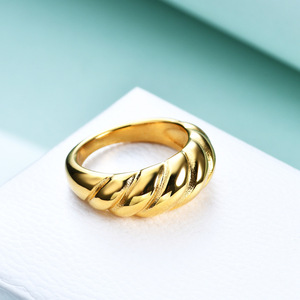Anillo de titanio fundido minimalista retro creativo para mujer, color dorado, regalo de joyería, 8 mm - Product Image 5