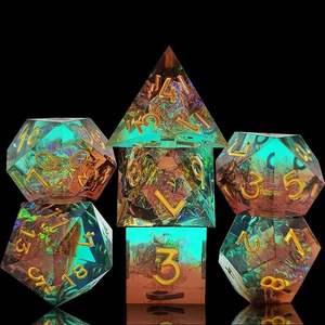 Directo de fábrica, juego de siete lados de alta calidad de dados de resina de ilusión de bordes afilados, dados de juego de varios lados - Product Image 4