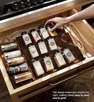Organisateur d'épices en bois d'acacia au design unique, organiseur de condiments en bois pour armoire de cuisine