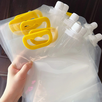 Pochette alimentaire pliable épaissie de qualité alimentaire pour liquides, bière, thé, avec bec verseur, portable, idéale pour l'emballage alimentaire