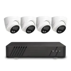 กล้องรักษาความปลอดภัยในบ้าน HD CCTV ชุดอุปกรณ์ NVR พร้อมดีวีอาร์โพ8Ch กล้อง4MP กลางแจ้ง