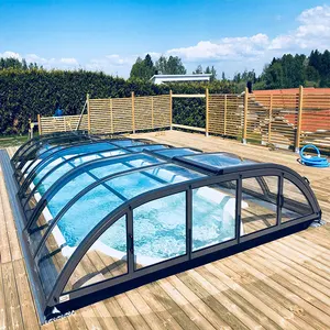 Toit de piscine rétractable anti-insectes, décoration pour villa d'été