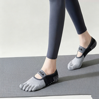 Chaussettes antidérapantes en gros pour le yoga et le Pilates, chaussettes en coton respirantes pour le fitness