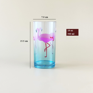 Rosa fenicottero a forma di stelo vino bicchieri 14oz riutilizzabili infrangibile acrilico di vetro per vino a bordo piscina all'aperto feste - Product Image 6