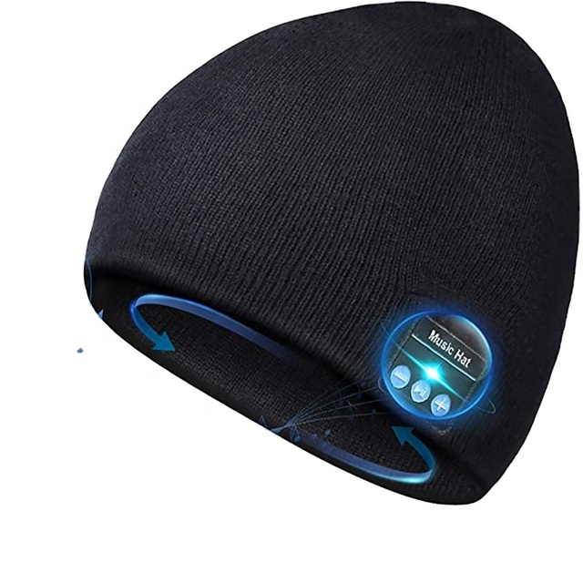 M049 Winter Warm Slouchy Beanie 5.0 Wireless Headset Sports Music Hat Hood Call Outdoor Knitted Unisex Adults