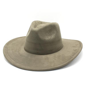 หมวกเฟโดราปีกกว้าง 9.5 ซม. แบบคลาสสิก ขายส่ง หมวกเฟโดราหนังกลับทรงหัวใจ - Product Image 6