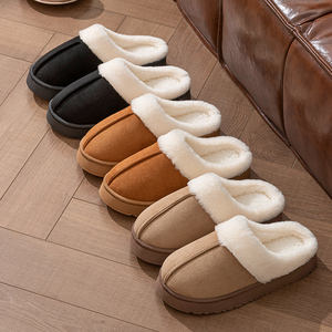 Vendita calda scarpe da casa per interni da uomo facili da indossare soffice stivali da neve con punta in peluche tessuto EVA suola invernale in <span class=keywords><strong>pelliccia</strong></span> calda <span class=keywords><strong>pantofole</strong></span> di cotone - Product Image 6