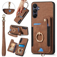 Fente pour carte Portefeuille Coque arrière avec support d'anneau pour Samsung Galaxy A15/A55/M15/S23FE/S24 Ultra