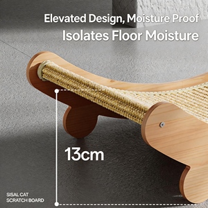 Lit grattoir pour <span class=keywords><strong>chat</strong></span> en sisal naturel pour chats de grande taille d'intérieur, hamac moderne en bois pour <span class=keywords><strong>chat</strong></span>, meuble durable pour <span class=keywords><strong>chat</strong></span> avec tapis à gratter - Product Image 4