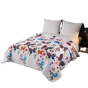 غطاء سرير أنيق ومبطن بالموجات فوق الصوتية قابل للطي بأشكال فراشات ملونة أغطية سرير رائعة كهدية للجميع - Product Image 1