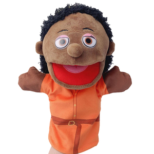 Nuovo arrivo marionetta a mano educativo peluche nero <span class=keywords><strong>per</strong></span> famiglie serie burattini afroamericani e teatri di <span class=keywords><strong>marionette</strong></span> - Product Image 1