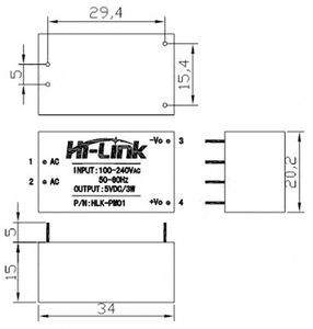 Fyx Chứng Khoán AC DC bị cô lập quy định mô-đun cung cấp điện 10m12 220V đến 12V 830ma 10 Wát thấp gợn tiếng ồn HLK-10M12 HLK-10M12B - Product Image 6