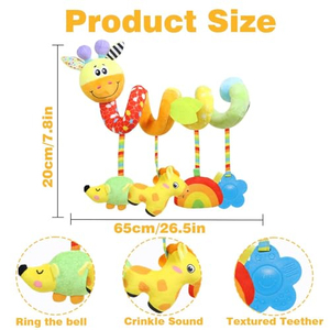 Jouet suspendu personnalisé pour bébé, animal en peluche, hochet, spirale, jouet de confort doux pour bébé, jouet à suspendre à la poussette - Product Image 6