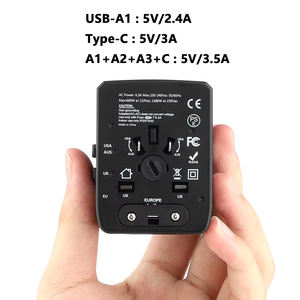 Cargador de Viaje Universal con <span class=keywords><strong>Enchufe</strong></span> para EE. UU., UE, Reino Unido y Australia, 3 Puertos <span class=keywords><strong>USB</strong></span> y 1 Tipo-C, 5V/3.5A, Adaptador de Corriente Multifunción - Product Image 2