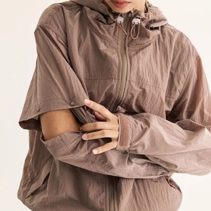 Veste d'été légère pour femme avec capuche, protection solaire, séchage rapide, coupe-vent avec manches amovibles UPF50+ - Product Image 3