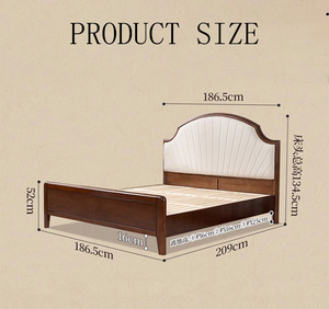 Cama Doble de Madera Maciza de Estilo Retro Chino Nuevo, con Respaldo Acolchado Suave, para Dormitorio Principal, Estética de la Dinastía Song - Product Image 6