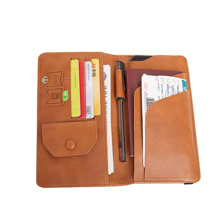 Оптовая продажа, чехол для паспорта большого размера на заказ, кошелек для путешествий с RFID-блокировкой, Обложка для паспорта с эластичной лентой