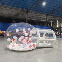 Dôme géant transparent en PVC pour l'extérieur, tente à bulles gonflable de jardin avec fermeture à cordon double, ouverture rapide
