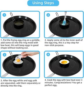 Non-Stick Coating Stainless Steel <b>Egg</b> Ring Frying <b>Egg</b> Molds Kitchenware <b>Egg</b> Tools - Product Image 4