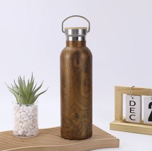 Botella de Agua Grande de Acero Inoxidable para Camping, con Asa y Tapa de Bambú, a Prueba de Fugas, Regalo para Viajes - Product Image 4
