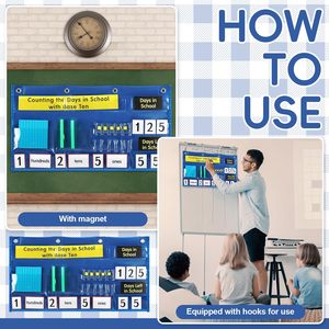 Tabla de Bolsillo para Contar Días, Herramienta de Matemáticas para el Aula con Valor Posicional en Base Diez para la Escuela - Product Image 4
