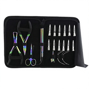 Best Seller Weft Hair Extension Tools Kit <b>Beads</b> Remover Plier Metal Sectioning Clips Thread Loop Tool Finger Tool Stitch <b>Braids</b> - Product Image 1