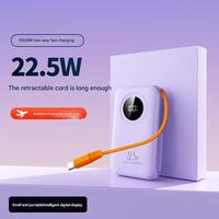 Nouvelle arrivée PD 20W Power Bank 10000mah charge rapide avec câble de USB-C rétractable intégré pour iPhone 16 15 Pro Max Samsung