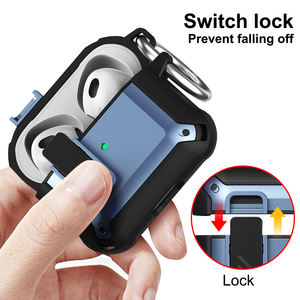 Nouvel arrivage de l'interrupteur de verrouillage Double boucle Design dur PC étui antichoc pour Apple pour <span class=keywords><strong>AirPods</strong></span> 1 2 Pro 3 accessoires casque - Product Image 3