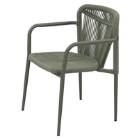 de café gris de patio de confort moderne meubles extérieurs de corde tissée de patio dinant des chaises pour le restaurant