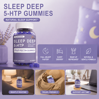 Gummies véganes OEM ODM pour adultes à base de pectine de fruits avec 5-HTP, mélatonine, L-théanine et magnésium pour la relaxation nocturne – Complément alimentaire