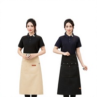 Tablier de barman mi-long en toile épaisse, imperméable et résistant à l'huile, pour cuisine et restauration, design gaufré, unisexe, ODM