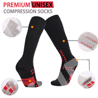 Chaussettes de cyclisme athlétiques longues Gym Trekking Chaussette de compression Chaussettes de compression de sport de randonnée unisexe