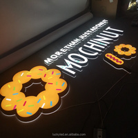 Signes de société Panneaux de bureau Led Acrylique Light Channel Letters Outdoor 3D Acrylic FrontLit & Backlit LED Light for Donut Shop