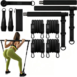 Kit de Barra de Pilates con Bandas de Resistencia, Barra de Pilates con Bandas Apilables, Equipo de Ejercicio para Piernas, Cadera, Cintura y Brazos - Product Image 2